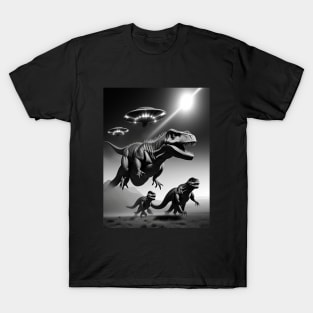 UFOs Hunt T-Rex Dino Extinct Real Reasons T-Shirt